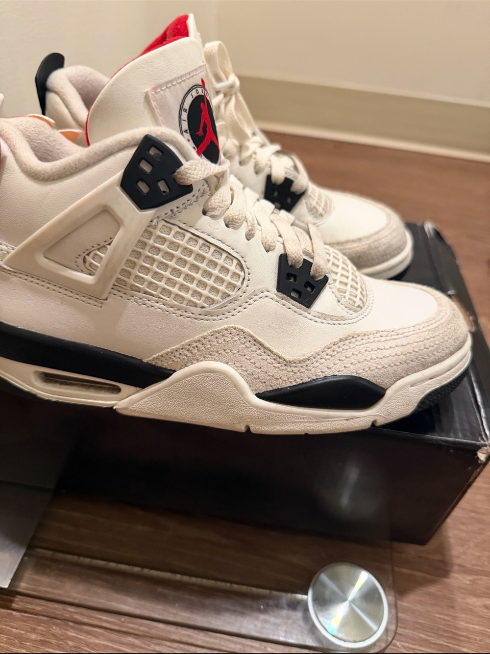 Jordan Retro 4 White/Black/Red Sneakers